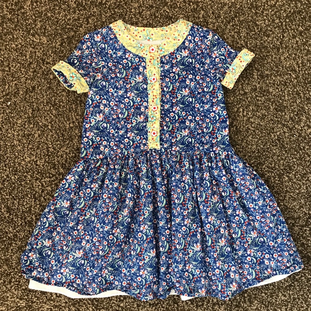 Puppy & Julie blue and yellow flower dress